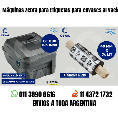 Máquinas Zebra para Etiquetas para envases al vacío