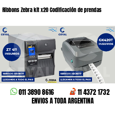 Ribbons Zebra kit x20 Codificación de prendas