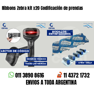 Ribbons Zebra kit x20 Codificación de prendas
