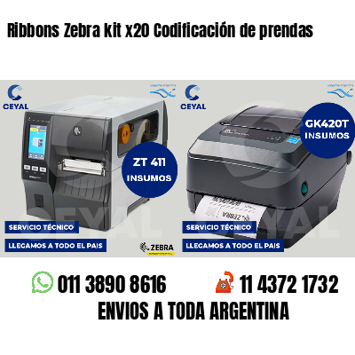 Ribbons Zebra kit x20 Codificación de prendas