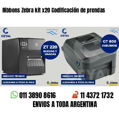 Ribbons Zebra kit x20 Codificación de prendas