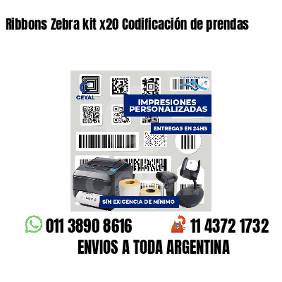 Ribbons Zebra kit x20 Codificación de prendas