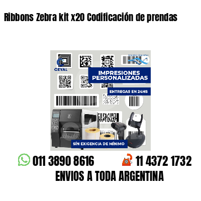 Ribbons Zebra kit x20 Codificación de prendas