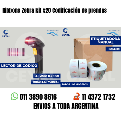 Ribbons Zebra kit x20 Codificación de prendas
