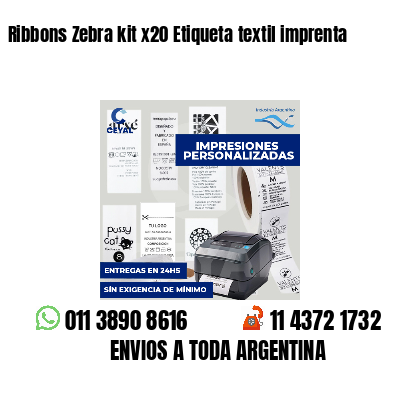 Ribbons Zebra kit x20 Etiqueta textil imprenta