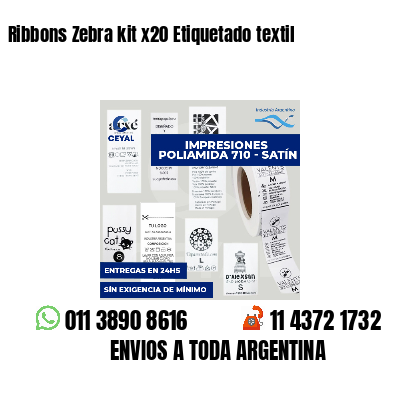 Ribbons Zebra kit x20 Etiquetado textil