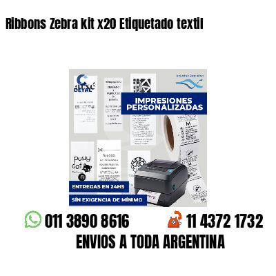 Ribbons Zebra kit x20 Etiquetado textil