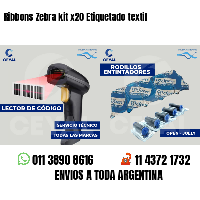 Ribbons Zebra kit x20 Etiquetado textil
