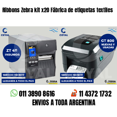 Ribbons Zebra kit x20 Fábrica de etiquetas textiles