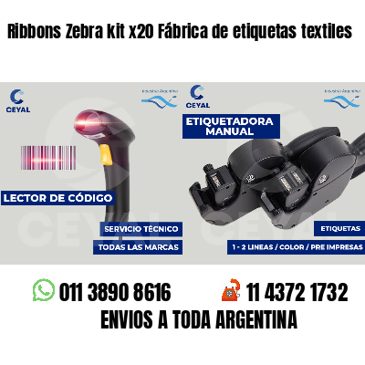 Ribbons Zebra kit x20 Fábrica de etiquetas textiles