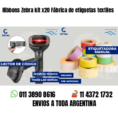 Ribbons Zebra kit x20 Fábrica de etiquetas textiles