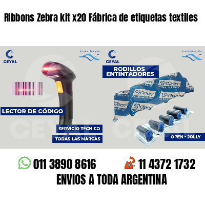 Ribbons Zebra kit x20 Fábrica de etiquetas textiles