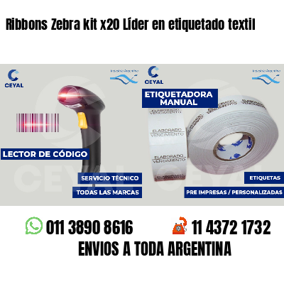 Ribbons Zebra kit x20 Líder en etiquetado textil