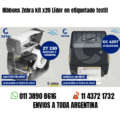 Ribbons Zebra kit x20 Líder en etiquetado textil