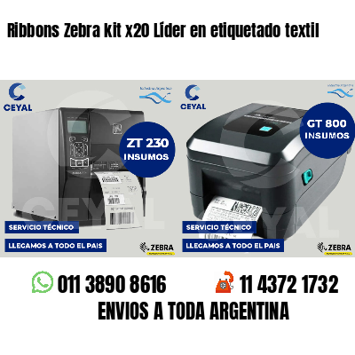 Ribbons Zebra kit x20 Líder en etiquetado textil