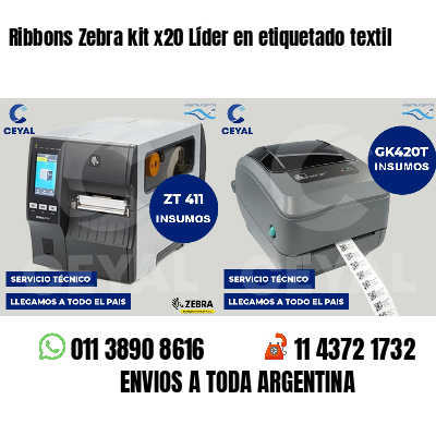 Ribbons Zebra kit x20 Líder en etiquetado textil