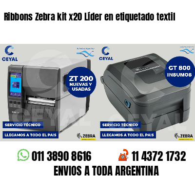 Ribbons Zebra kit x20 Líder en etiquetado textil
