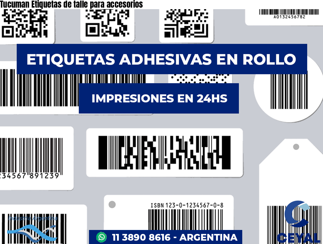 Tucuman Etiquetas de talle para accesorios