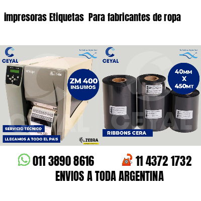 impresoras Etiquetas Para fabricantes de ropa