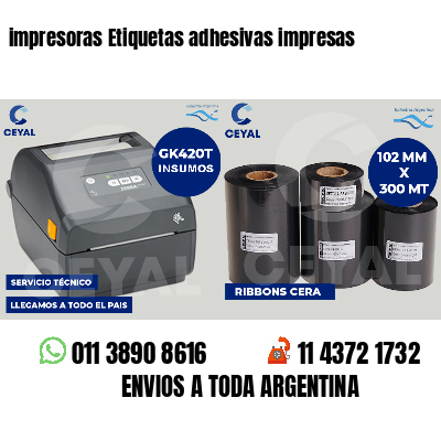 impresoras Etiquetas adhesivas impresas
