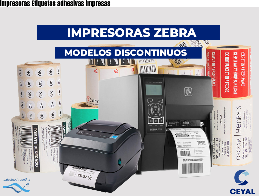 impresoras Etiquetas adhesivas impresas