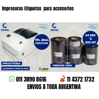 impresoras Etiquetas para accesorios