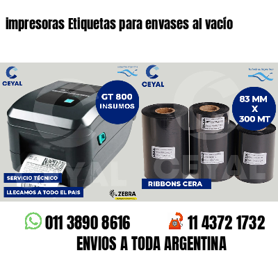 impresoras Etiquetas para envases al vacío