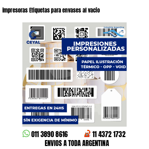impresoras Etiquetas para envases al vacío
