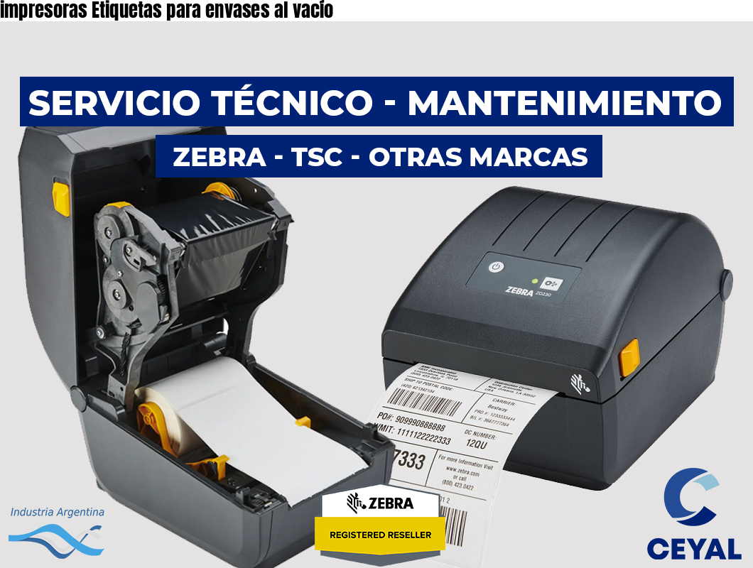 impresoras Etiquetas para envases al vacío
