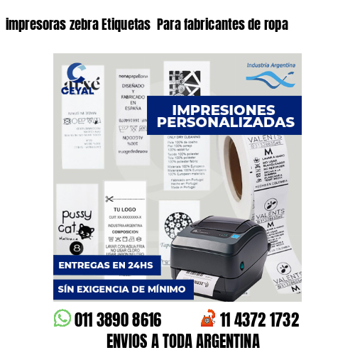 impresoras zebra Etiquetas  Para fabricantes de ropa