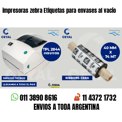 impresoras zebra Etiquetas para envases al vacío
