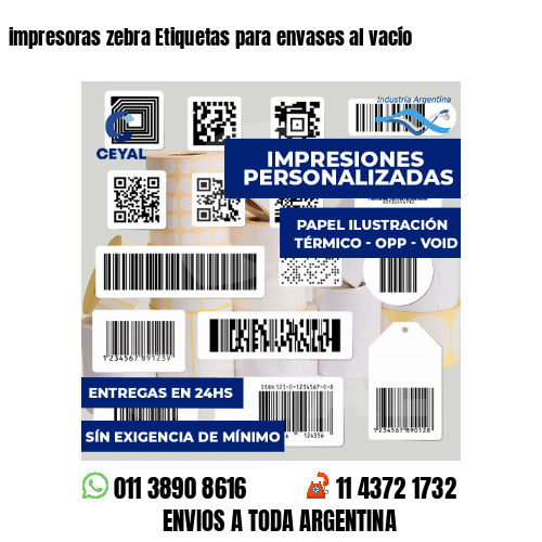 impresoras zebra Etiquetas para envases al vacío