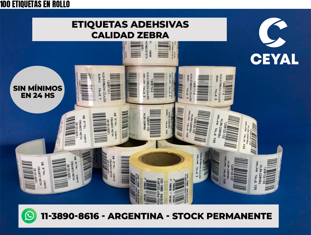 100 ETIQUETAS EN ROLLO