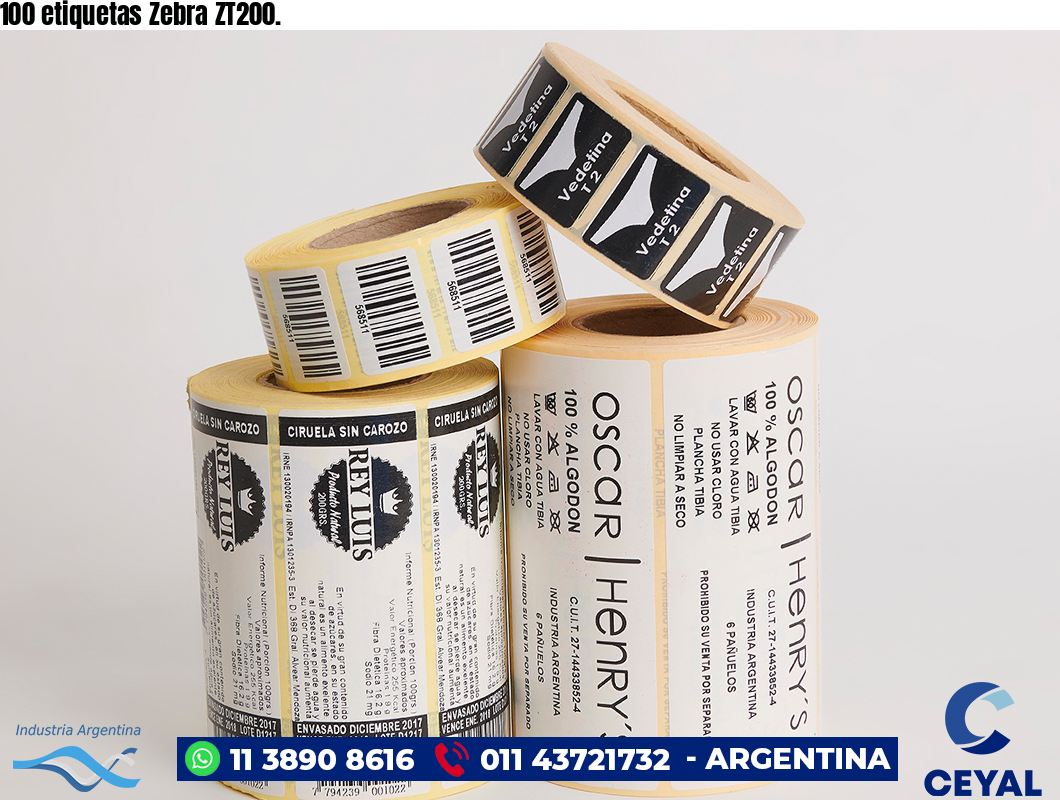 100 etiquetas Zebra ZT200.