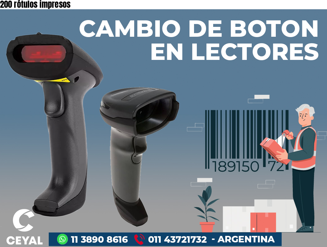200 rótulos impresos