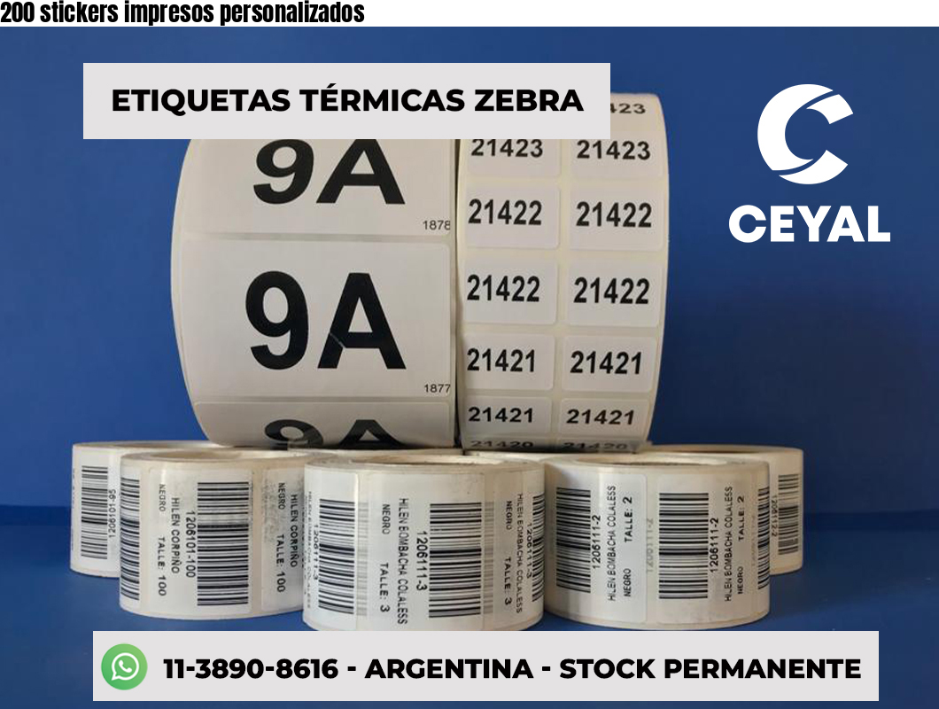 200 stickers impresos personalizados