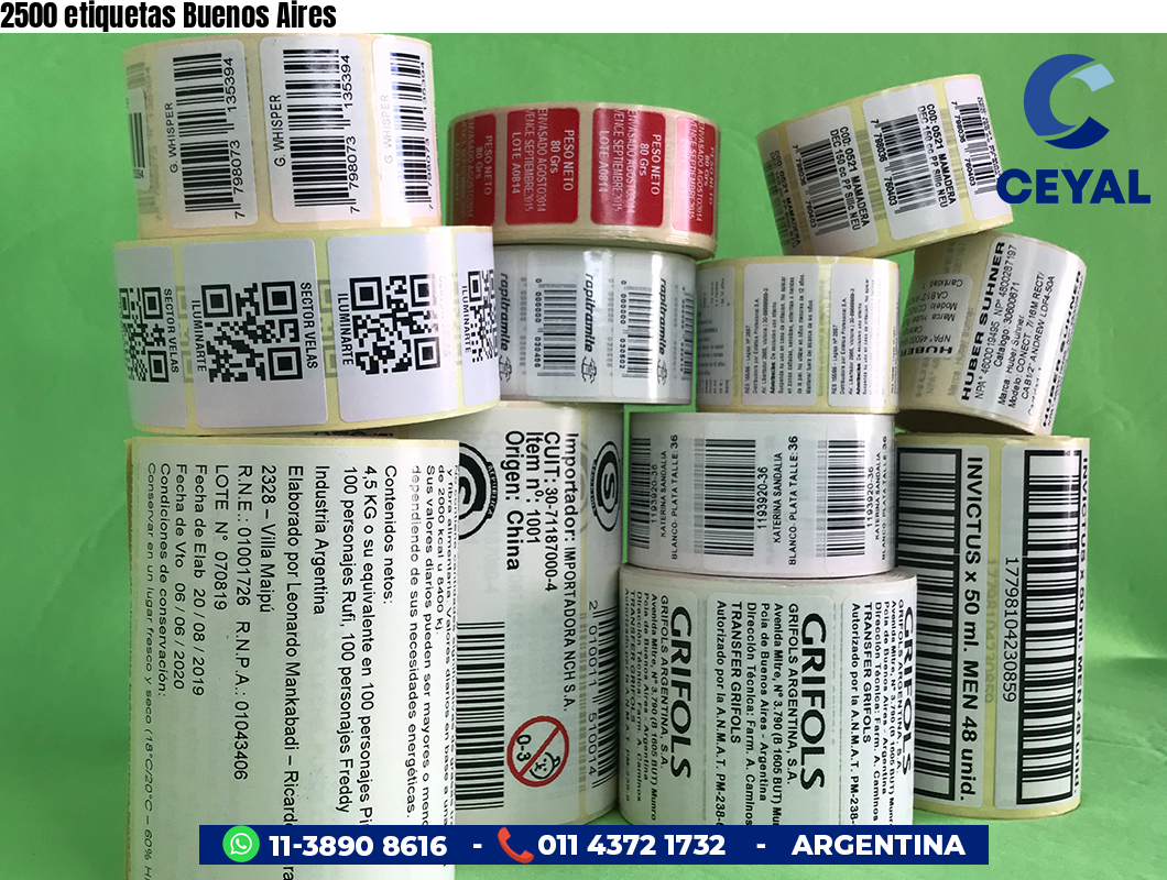 2500 etiquetas Buenos Aires