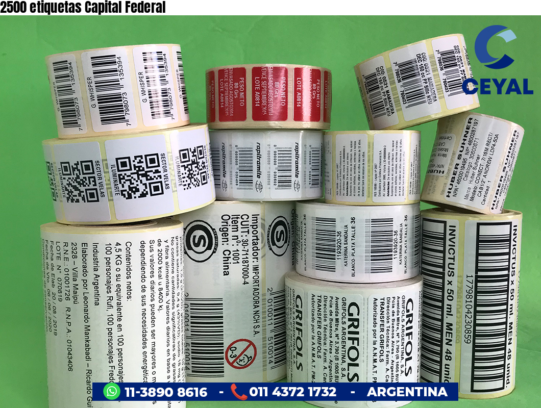 2500 etiquetas Capital Federal