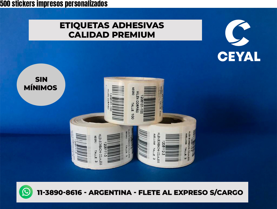 500 stickers impresos personalizados