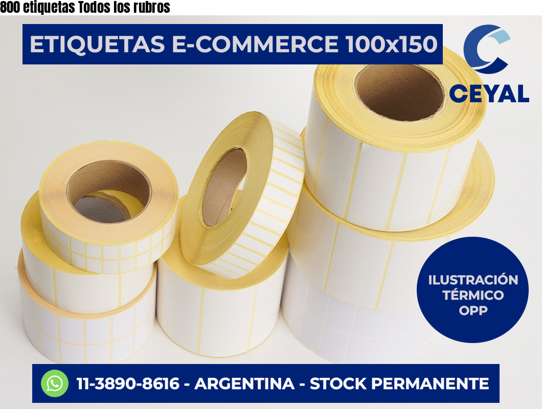 800 etiquetas Todos los rubros
