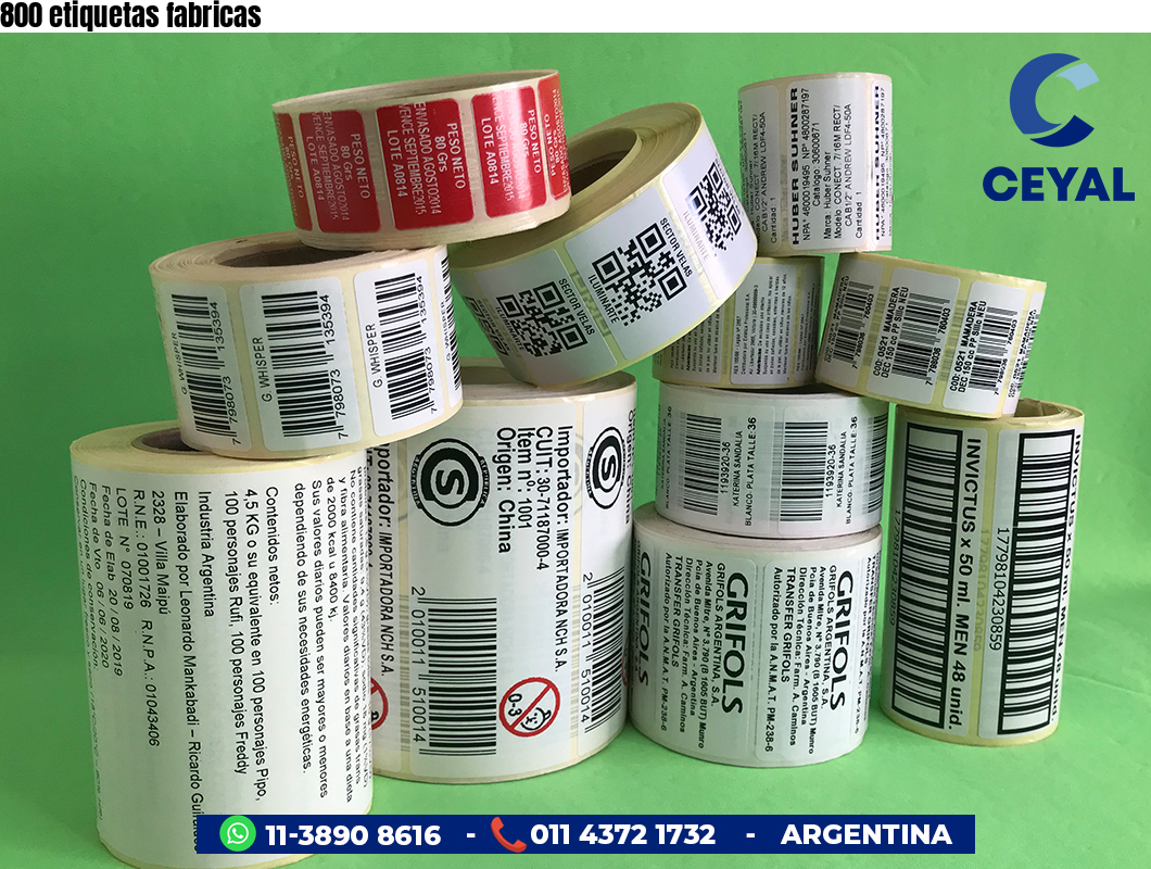 800 etiquetas fabricas
