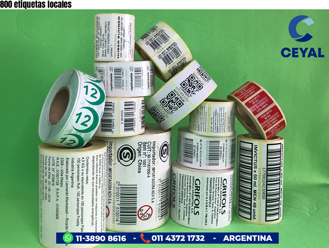 800 etiquetas locales