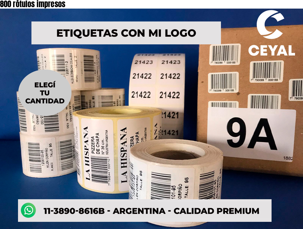 800 rótulos impresos