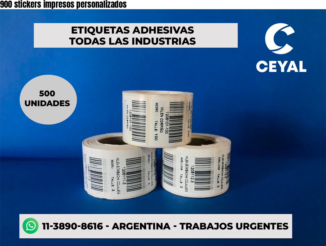 900 stickers impresos personalizados
