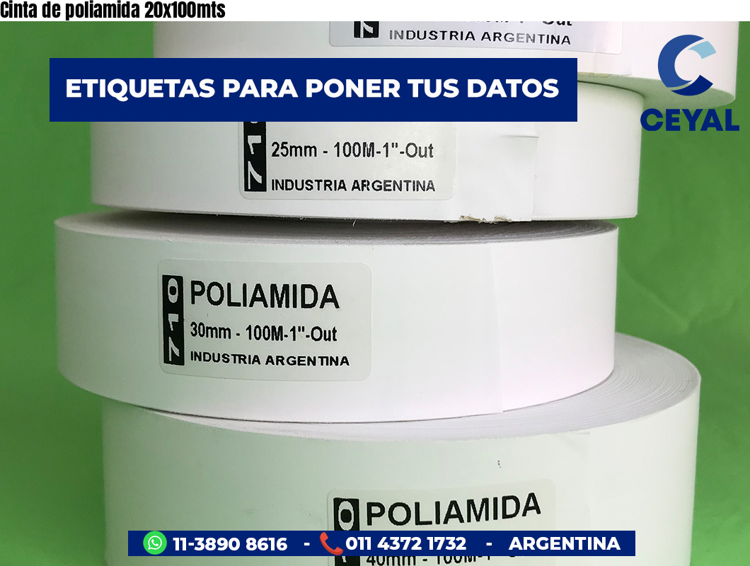 Cinta de poliamida 20x100mts