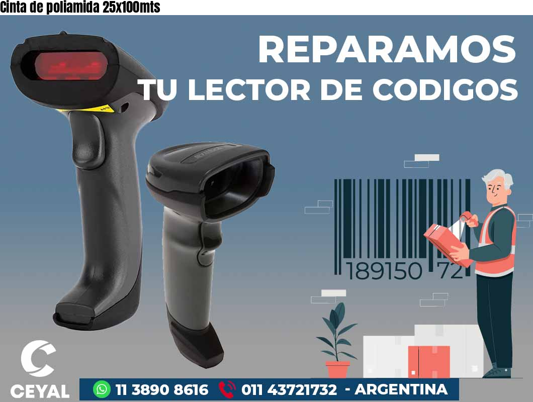 Cinta de poliamida 25x100mts