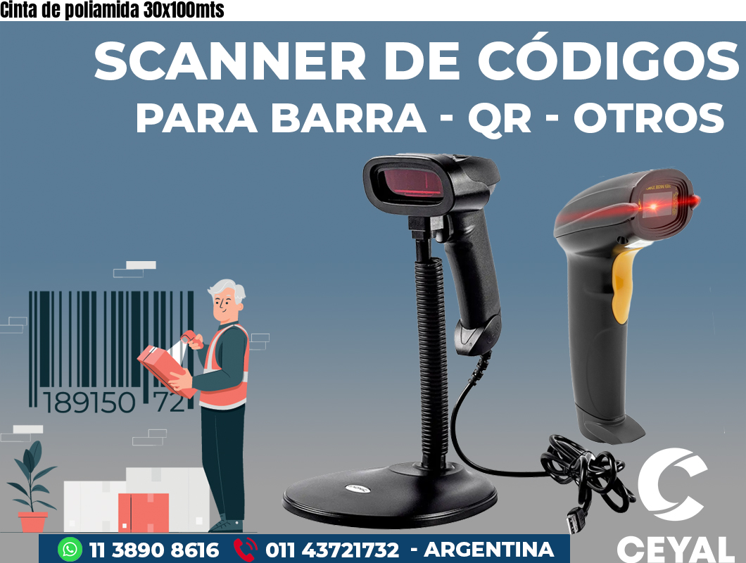 Cinta de poliamida 30x100mts