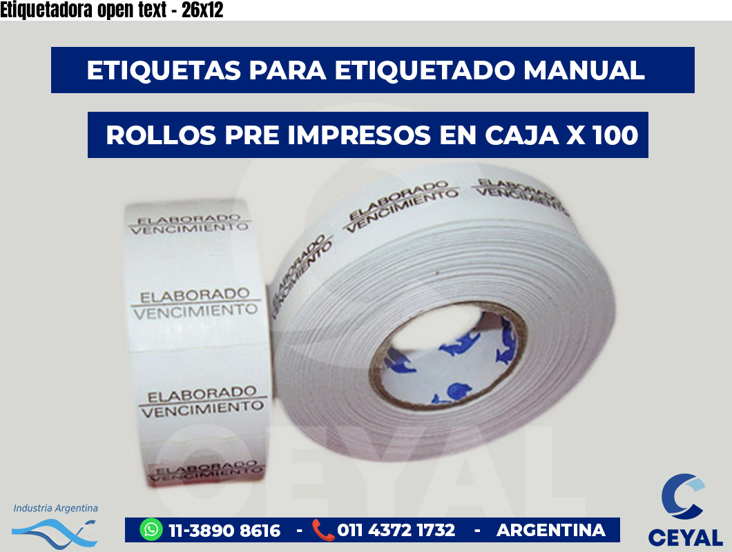 Etiquetadora open text - 26x12