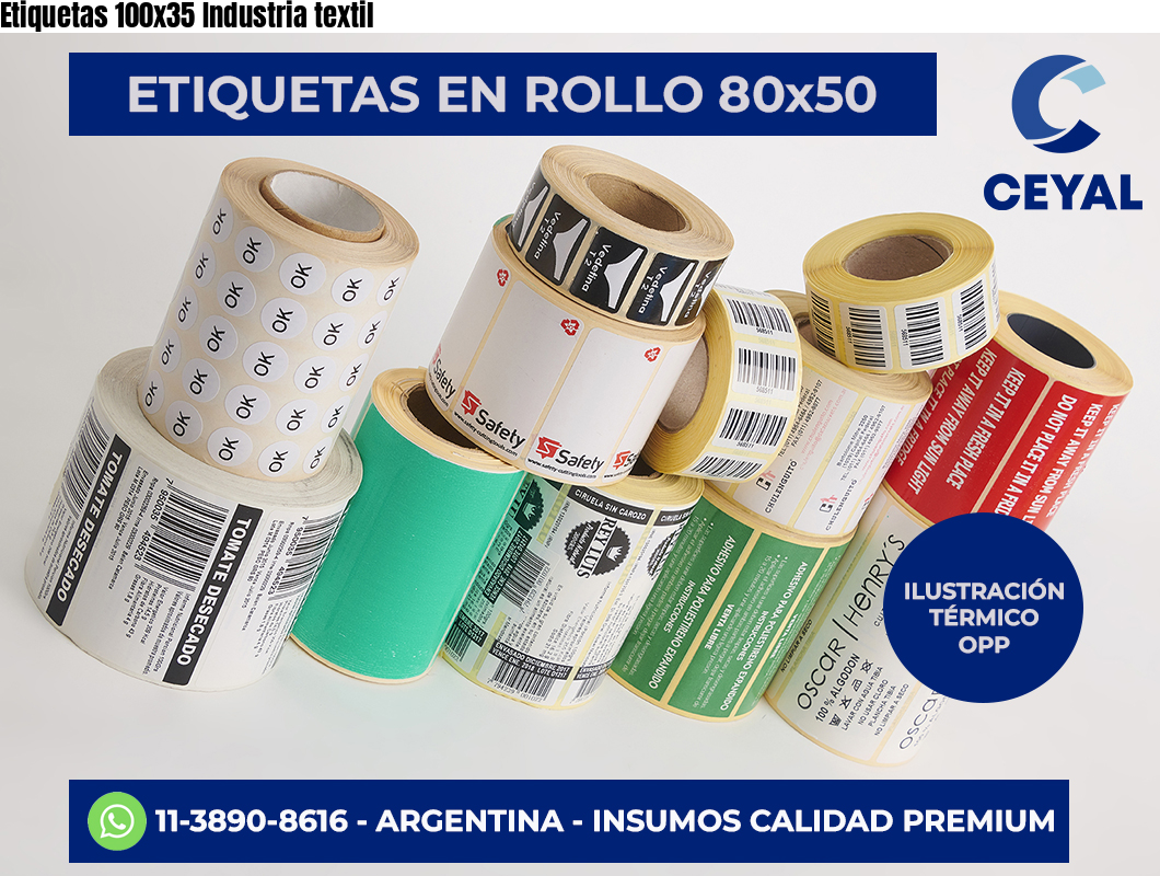 Etiquetas 100×35 Industria textil