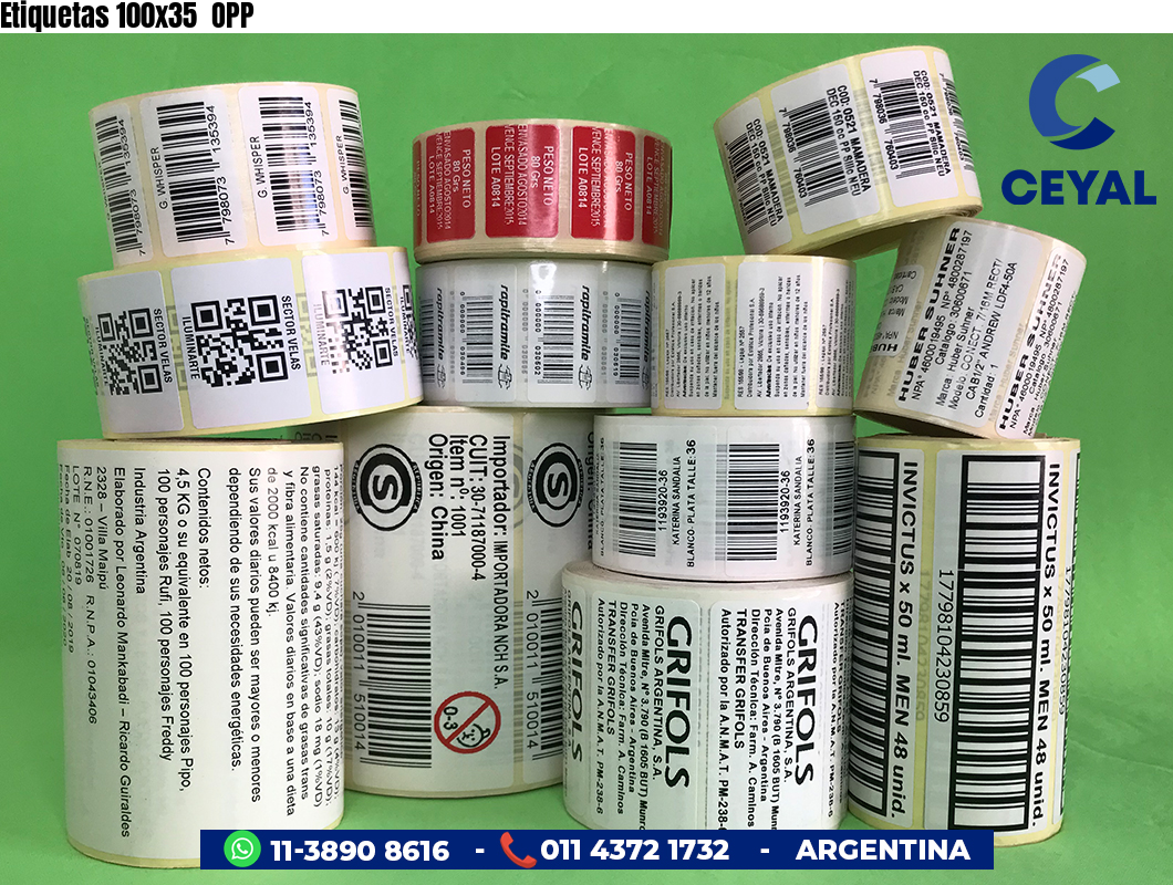 Etiquetas 100x35 OPP
